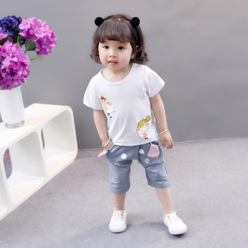 2020新款夏装1-3岁4女童宝宝夏季衣服小女孩婴儿童装短袖短裤套装