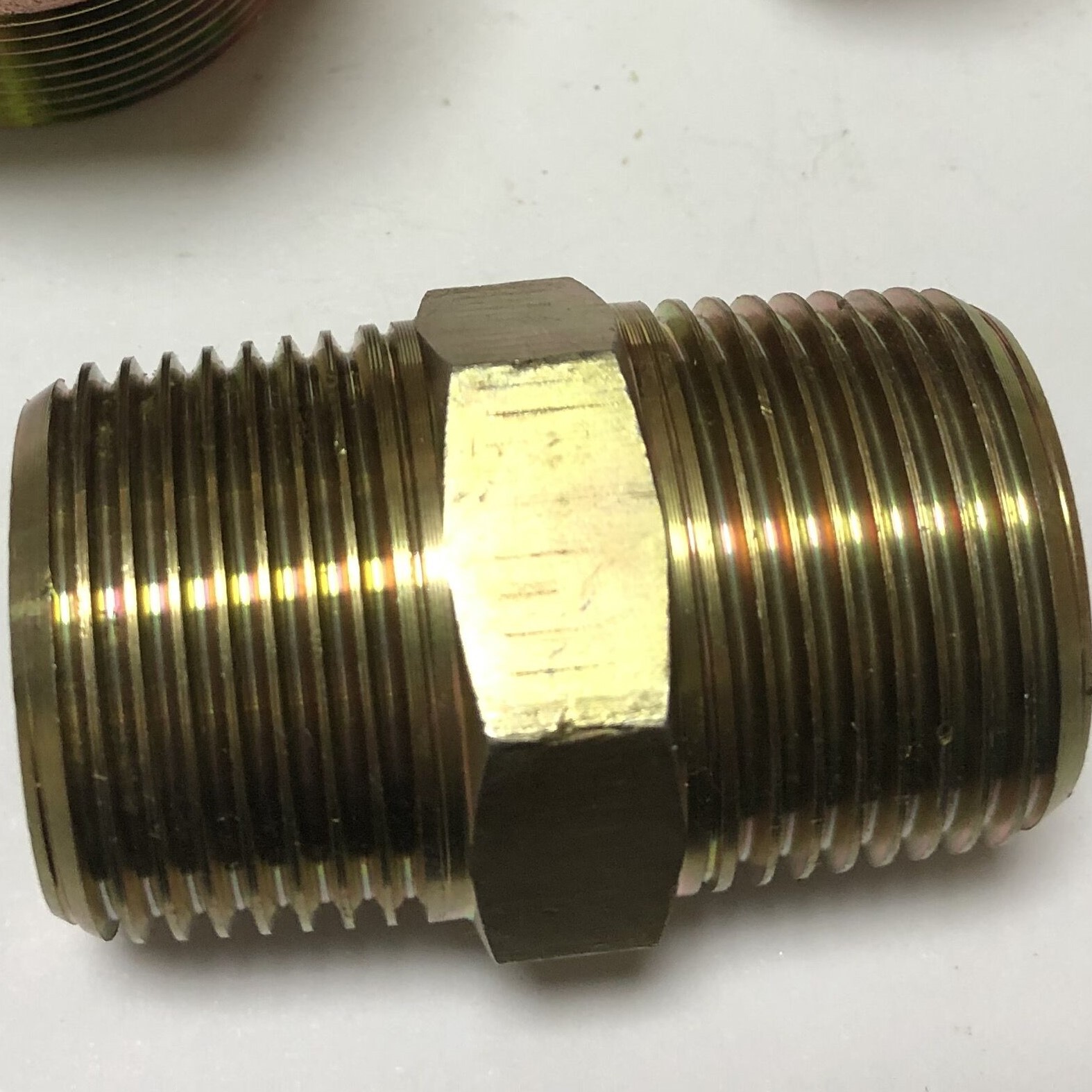 液压油管接头 直力古 bspt英锥管螺纹 1/2对丝液压管路接头