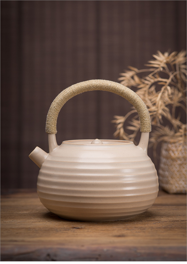 苏打釉白泥陶壶 大号提梁烧水壶电陶炉煮茶壶 泡茶养生壶陶瓷茶具