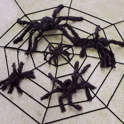 趣颖万圣节蜘蛛网酒吧鬼屋装饰特大蜘蛛网恶搞整蛊玩具仿真蜘蛛