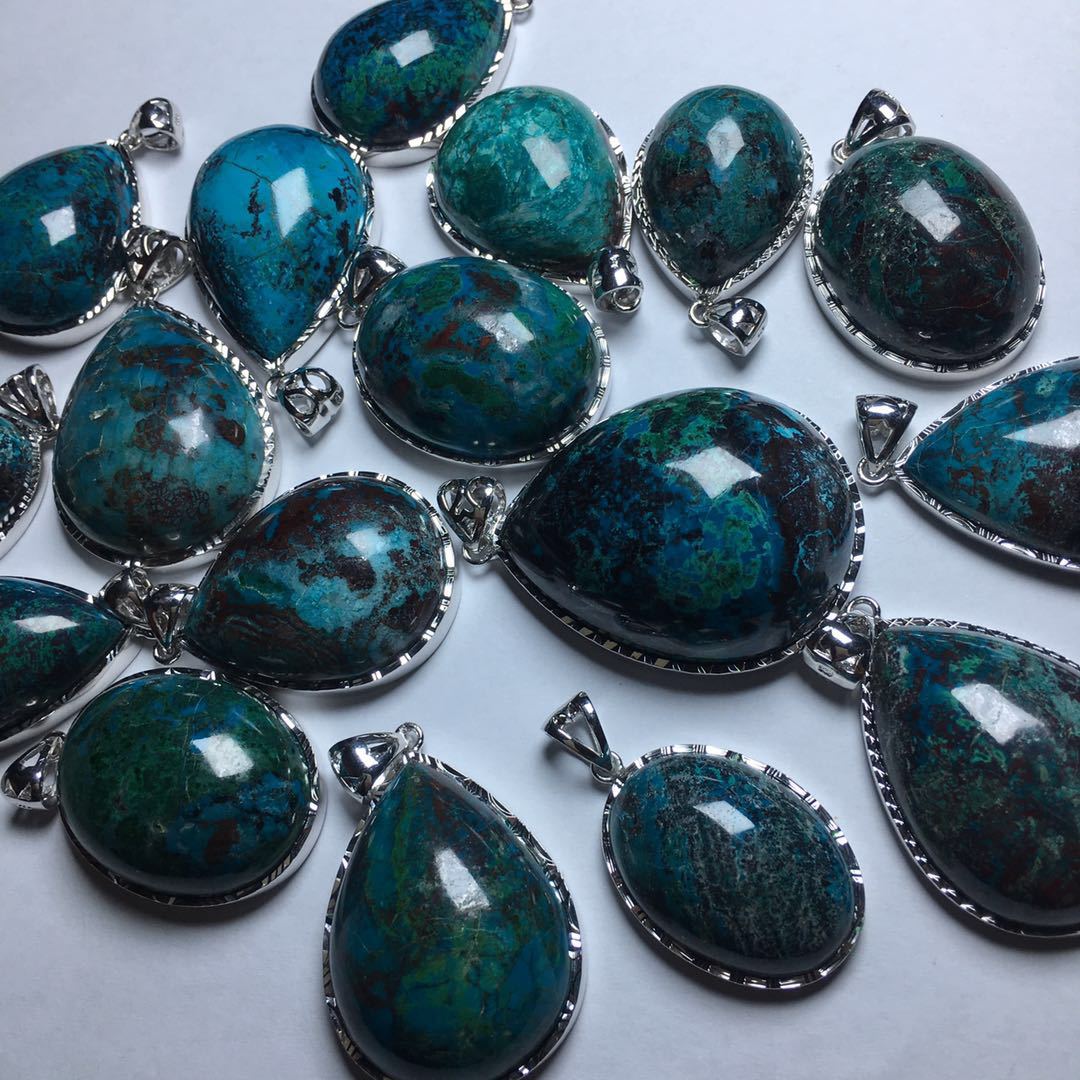 天然凤凰石项链项坠凤凰松吊坠情侣款凤凰松镶嵌吊坠挂件景色纹路