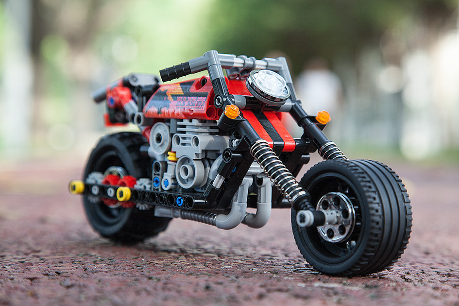 得高迪库 科技系列 3803/3804回力越野摩托车 启蒙拼装积木玩具