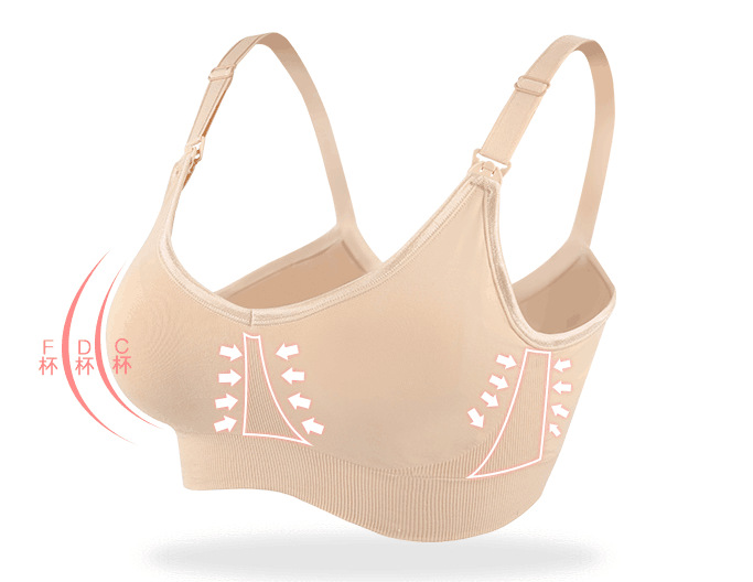 跨境新款哺乳胸罩nursing bra无缝无钢圈孕妇内衣前开扣哺乳文胸