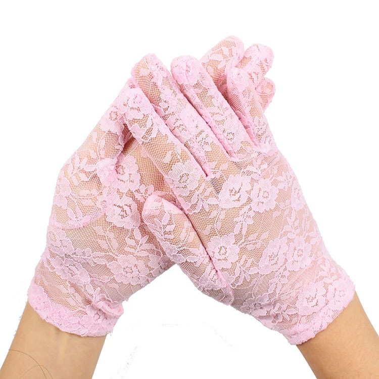 女士春夏季蕾丝防晒手套开车防滑 性感表演礼仪婚礼礼服配件