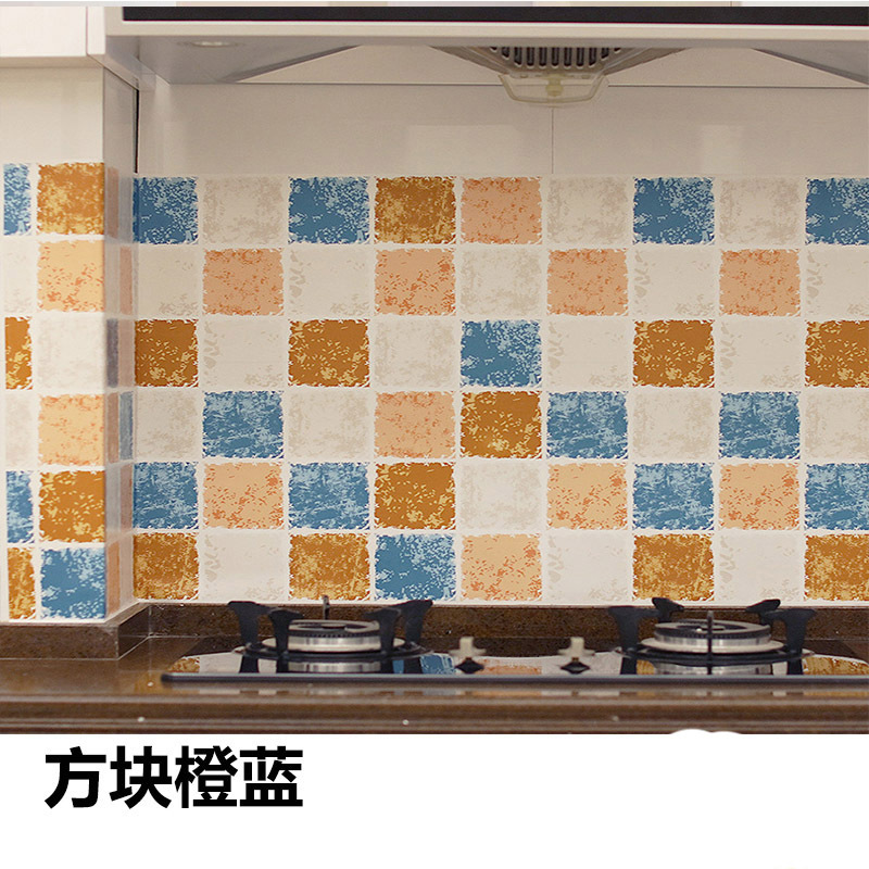 Kitchen Greaseproof Stickers High Temperature Resistant Reel Waterproof Range Hood Tile and Wall Sticker Table Top Self-Adhesive Cabinets Wallpaper