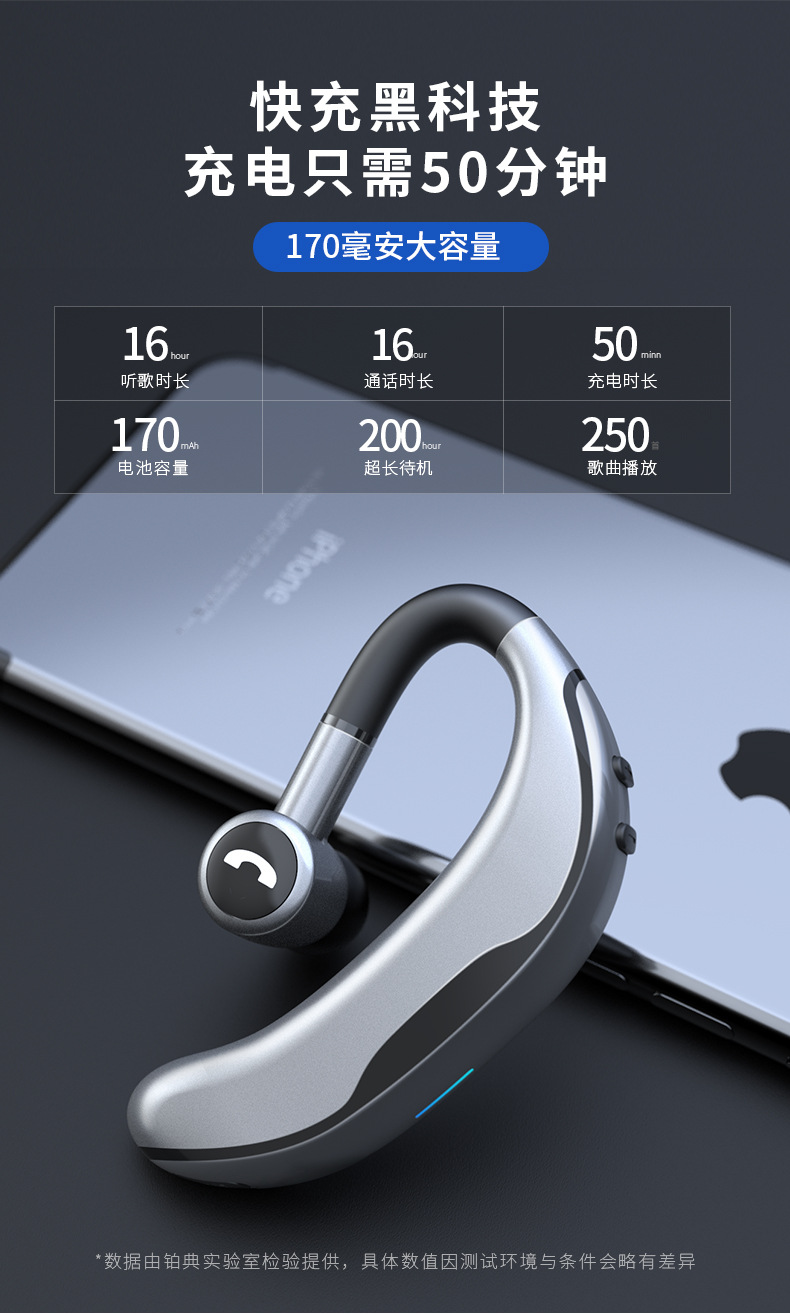 铂典f600商务蓝牙耳机超长待机无线可接听电话开车通用耳塞式4.