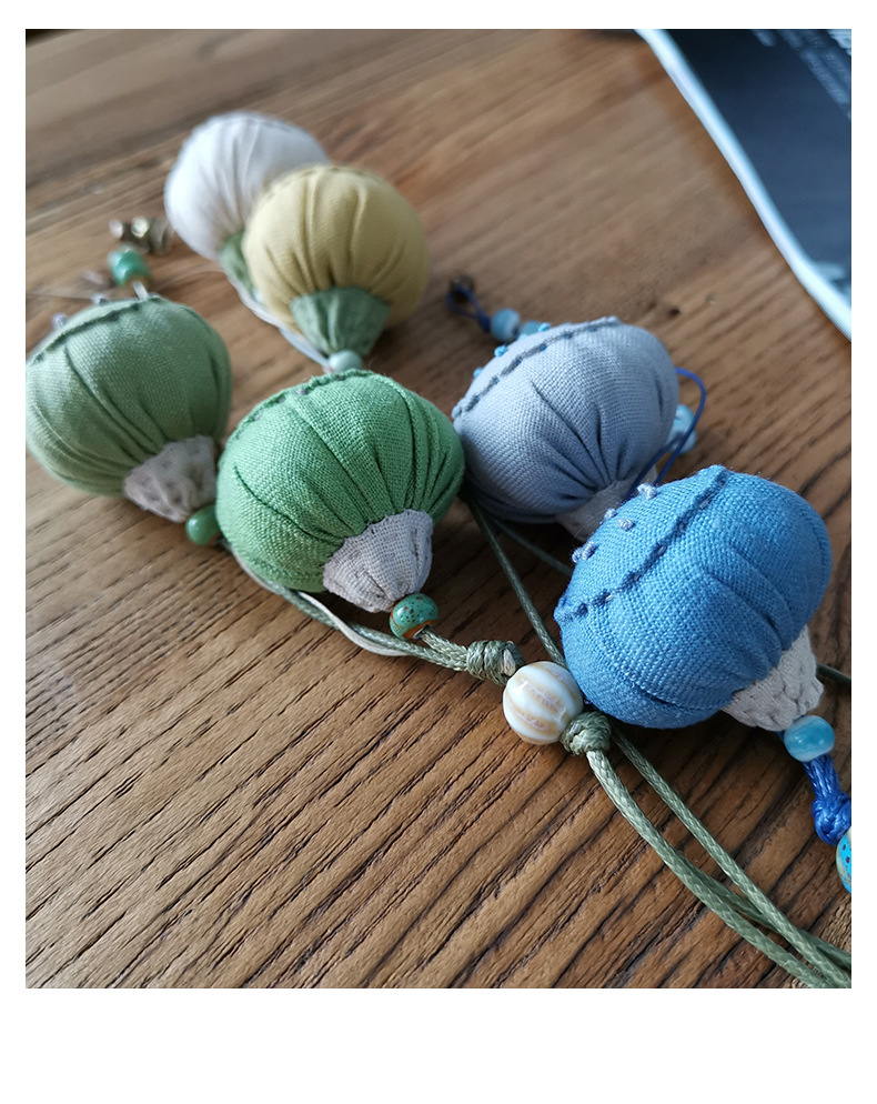 拼布刺绣diy材料包手工课制作创意古风莲蓬礼物莲花藕坠挂饰配件