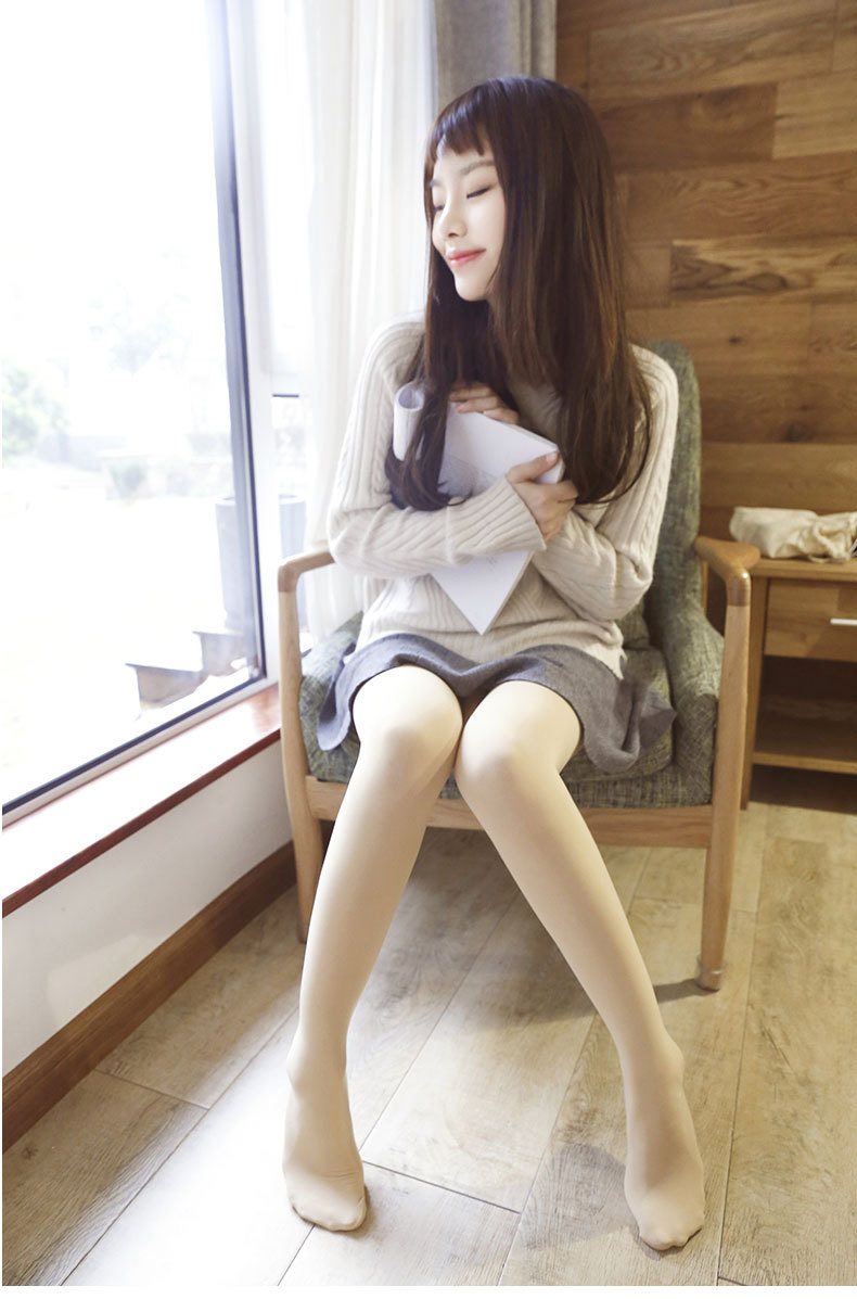 80d哑光肉色打底裤女春秋薄款天鹅绒防勾丝显瘦美腿丝袜连脚袜子