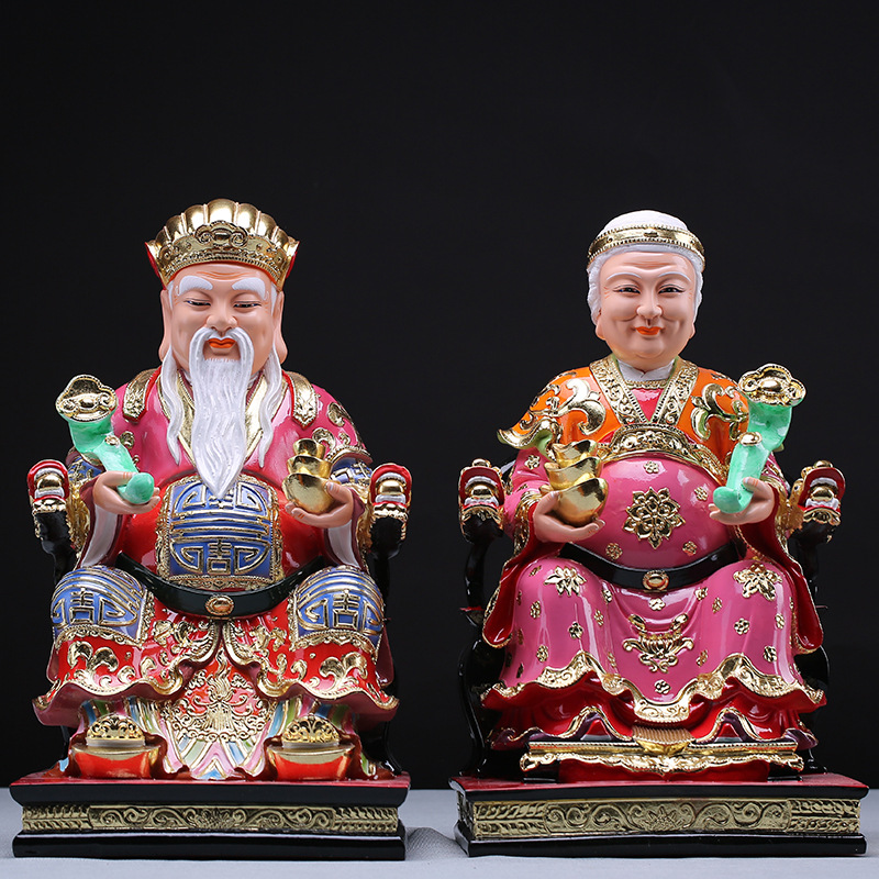 土地公土地婆神像福德正神君土地爷土地奶奶家用供奉摆件