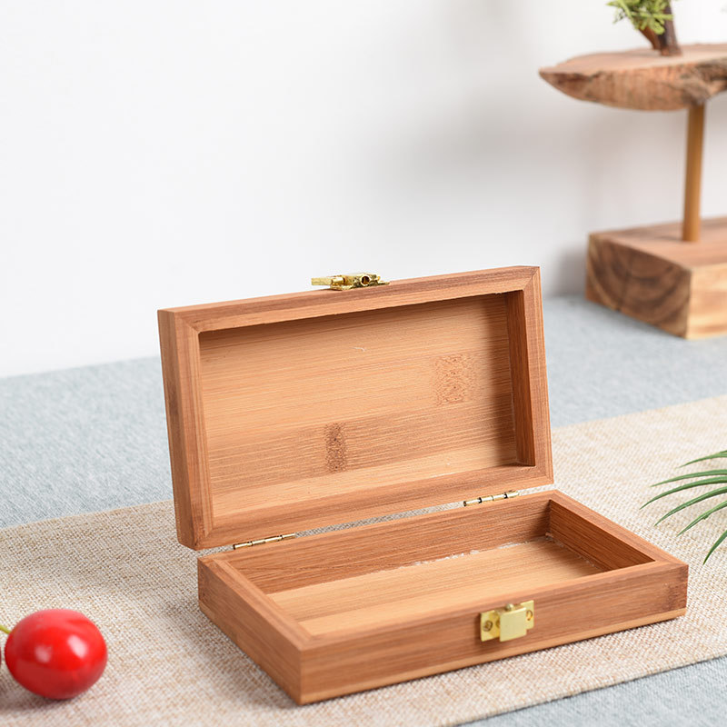 木盒现货木质翻盖茶叶礼品盒桌面化妆品收纳首饰盒通用精油包装盒