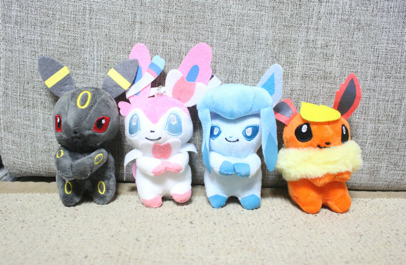 pokemon宠物小精灵伊贝挂件伊布依贝小挂件毛绒公仔宝可梦包挂饰