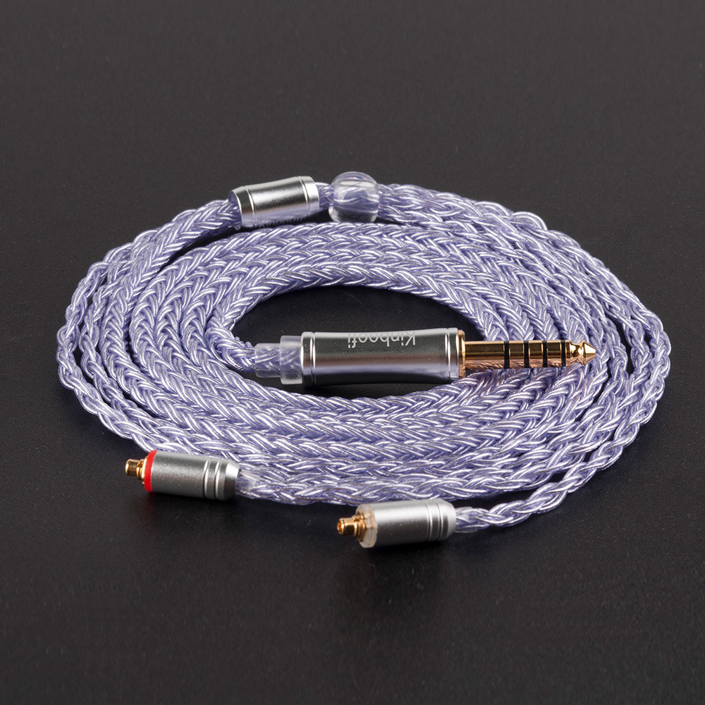 kinboofi 16股紫色铜镀银通用耳机升级线qdc插头平衡线彩色0.78