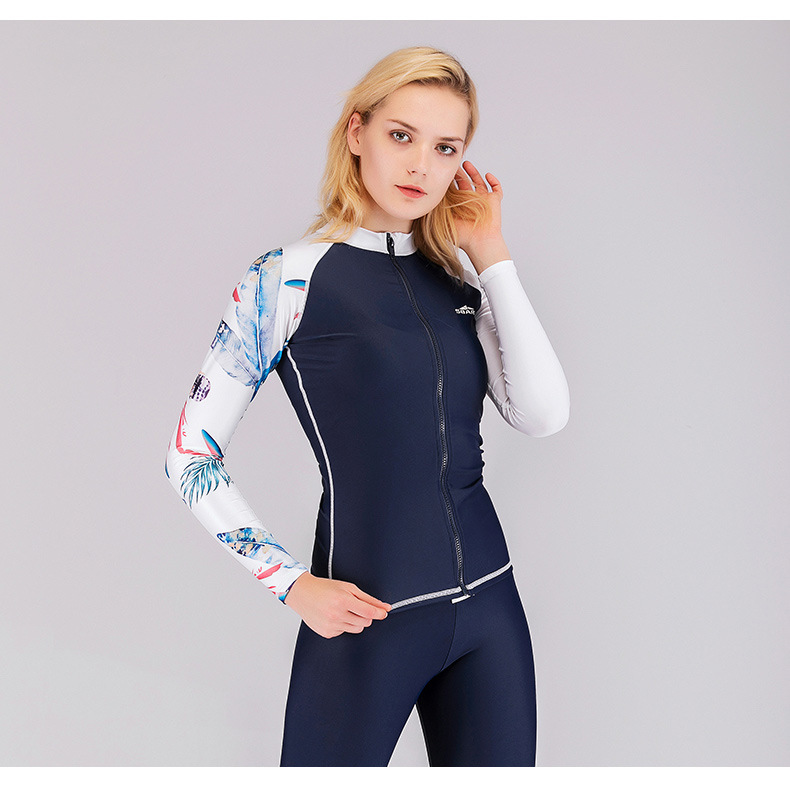 sbart新潜水服女分体浮潜泳衣女舒适速干长袖防晒冲浪服水母衣