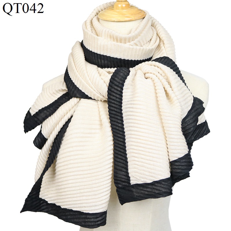 Special Clearance Autumn and Winter MiuMiu Bag Scarf Thickened Warm Cotton and Linen Crumpled Scarf Shawl Solid Color Scarf for Women