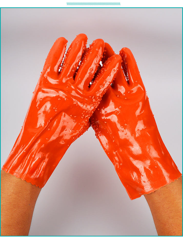 杀鱼长筒止滑手套防滑 耐油防水手套浸胶防油 耐酸碱劳保手套浸塑