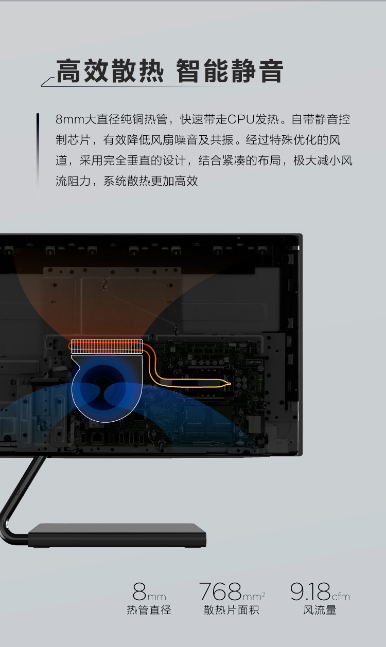 联想(lenovo)aio逸-24 i3-8145 8g 512g商务办公台式一体机电脑