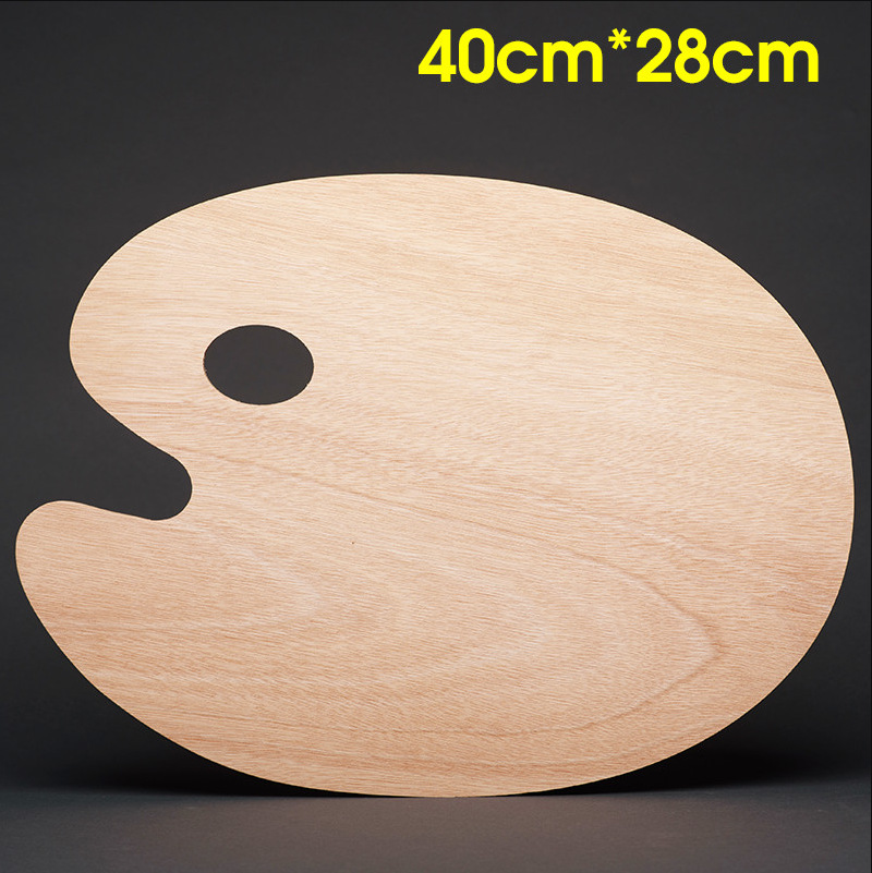 木质调色板带手握椭圆油画调色盘实木上色板学生户外写生调色板