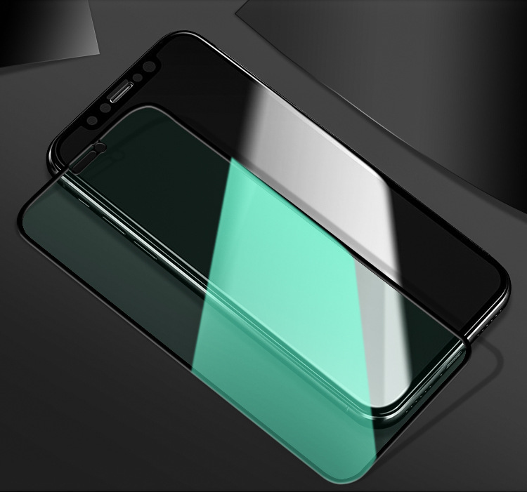 适用iphonex钢化膜全屏绿光苹果xr果绿护瞳膜11pro抗蓝光护眼678p