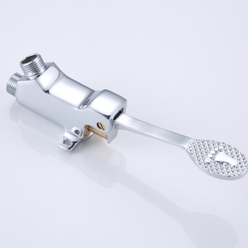 脚踏水龙头通用 铜脚踏式面盆龙头 脚踏阀通用脚踩开关阀厂家直销