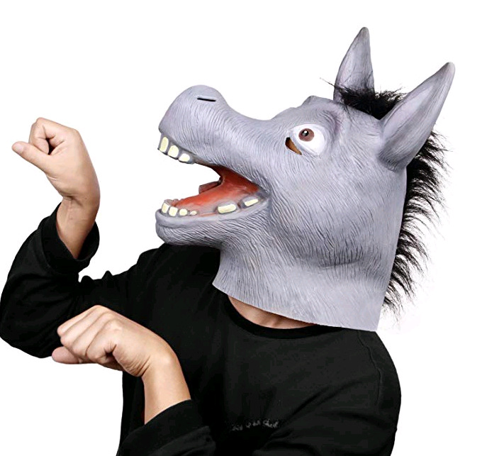 亚马逊外贸搞笑动物驴头套史瑞克贫嘴驴直播搞怪整蛊乳胶面具定做