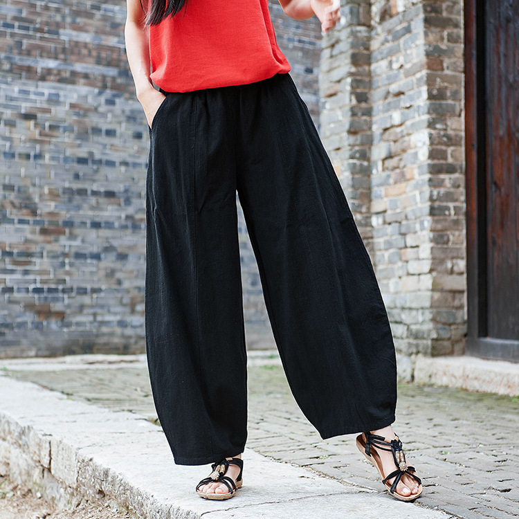 棉麻女装_20春夏棉麻女装百秀纺原创国风唯美女式灯笼裤 - 阿里巴巴