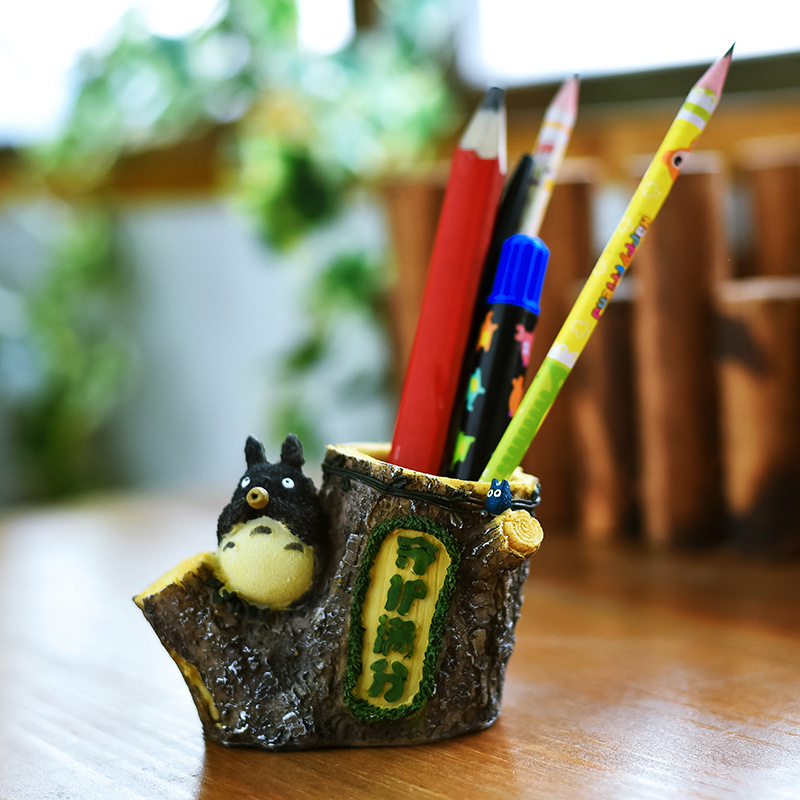 日式杂货精灵猫笔筒学生文具树脂工艺品创意生日礼物笔插