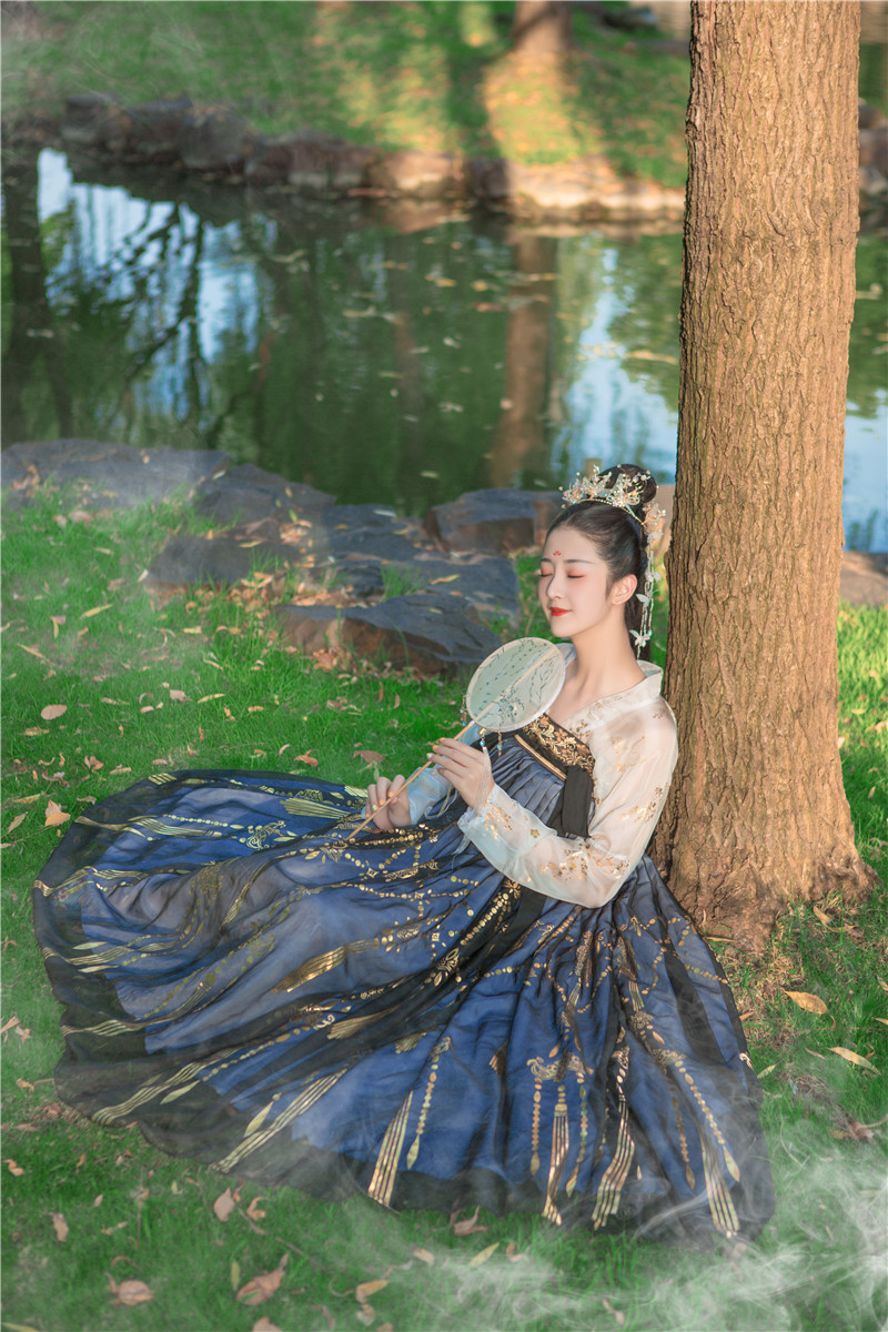 云鹤汉服女成人原创中国风仙气齐胸襦裙大摆超仙古装古风学生夏季