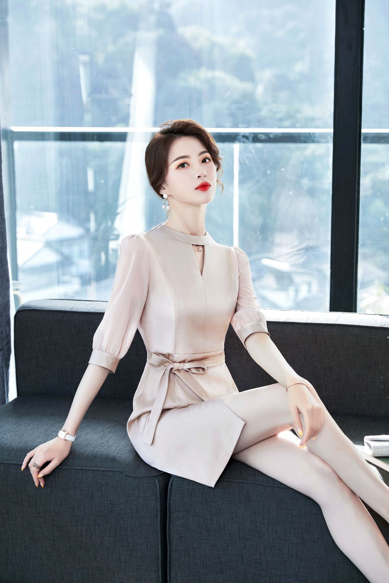 2020春装新款女装职业ol包臀中长款工作服正式场合年会通勤连衣裙