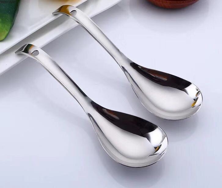 批发不锈钢餐具 圆头不锈钢勺子 餐厨具用品 不锈钢加厚餐勺饭勺