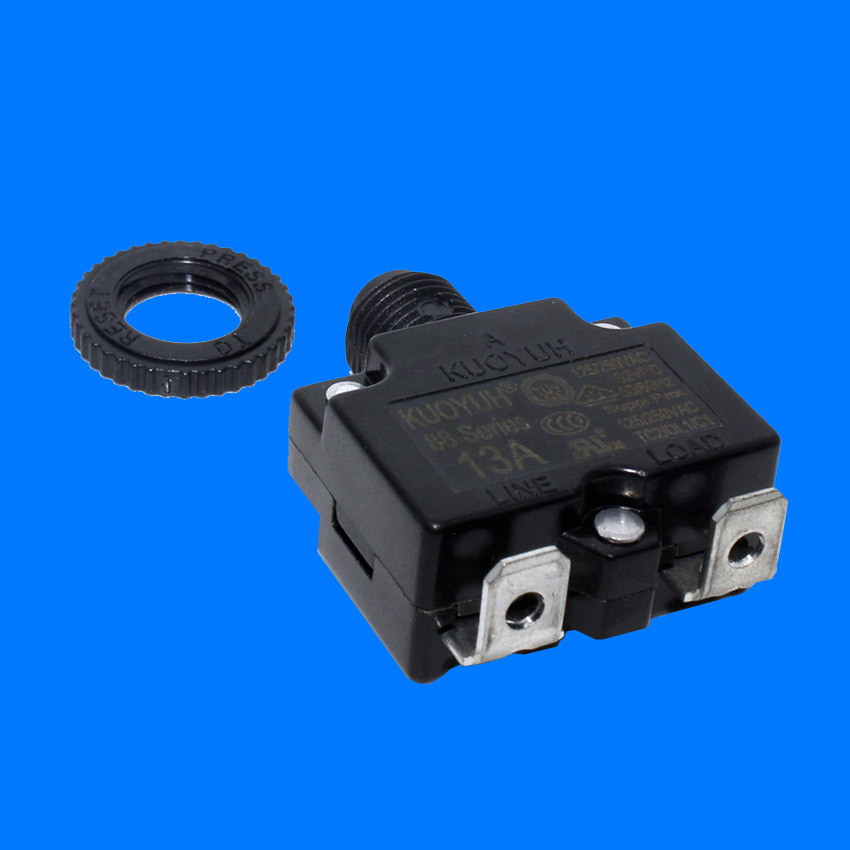 现货13a 过流保护器 电源过载断路器 弯脚 复位 电机 汽车 水泵