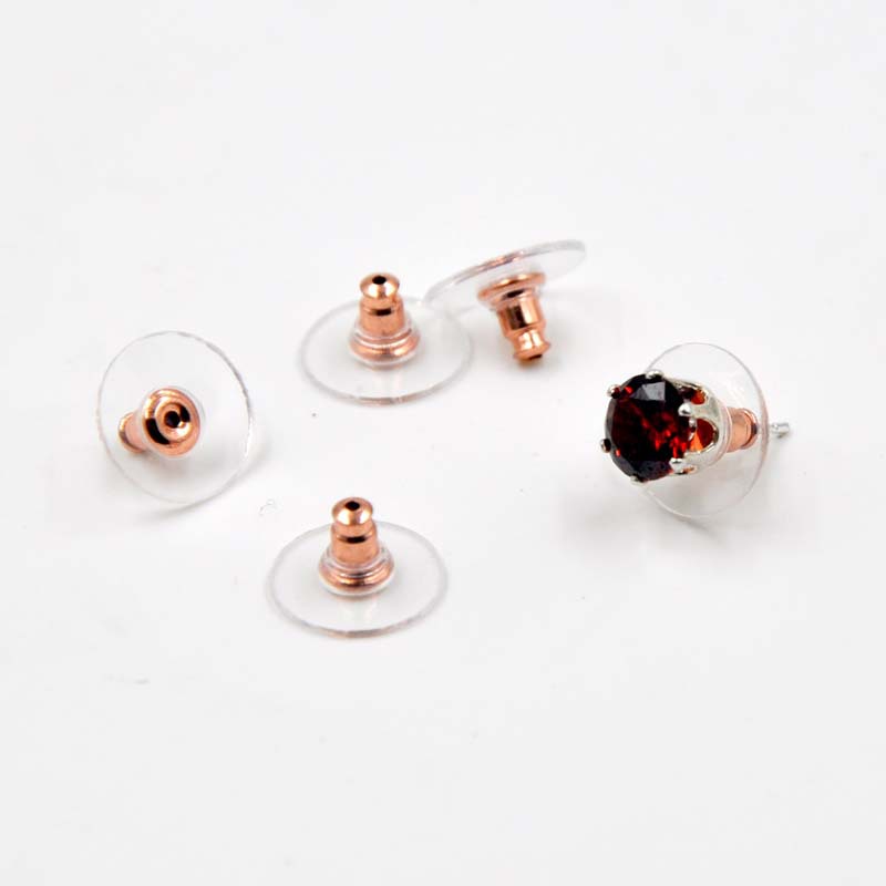 Brass Plastic Frisbee Earplug Stud Earrings Back Plug Metal Bullet Film UFO Earrings Hook and Eye Closure Cap Ornament Accessories