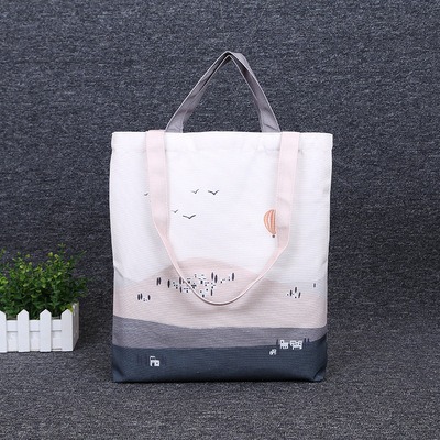 厂家diy创意图案棉布袋定制购物手提袋批发环保耐磨文艺女帆布袋