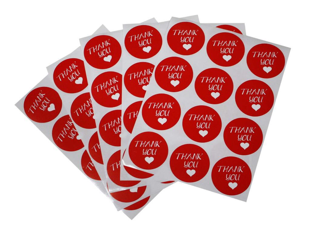 红色1.5英寸感谢标签 信封礼盒娱乐diy不干胶贴纸 源头厂家直销