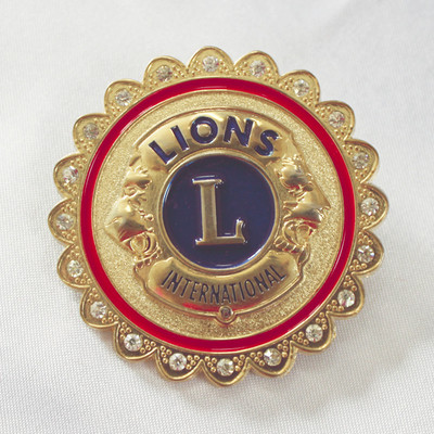 狮子会徽章 珐琅胸章 烤漆胸针 浮雕徽章 高档金属徽章工艺品定制