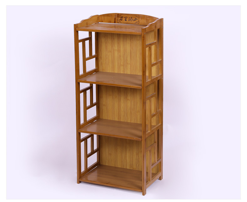 现货批发竹制书柜书架楠竹书柜落地简易竹书架客厅置物收纳储物柜