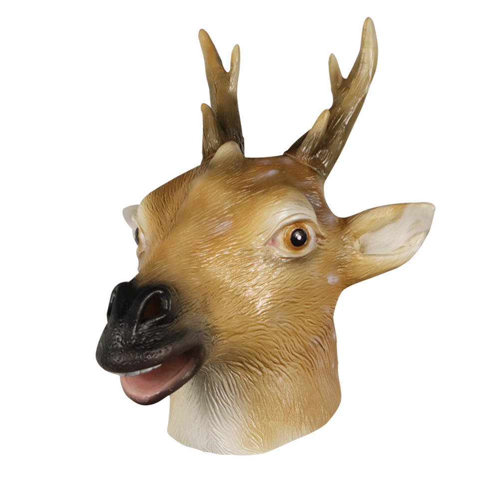 抖音舞会表演梅花鹿动物面具道具斑点鹿长颈鹿头套圣诞节麋鹿面具