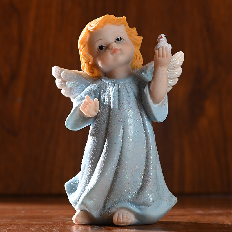 外贸出口树脂复古欧式圣诞小天使丘比特人物装饰小摆件拍照道具