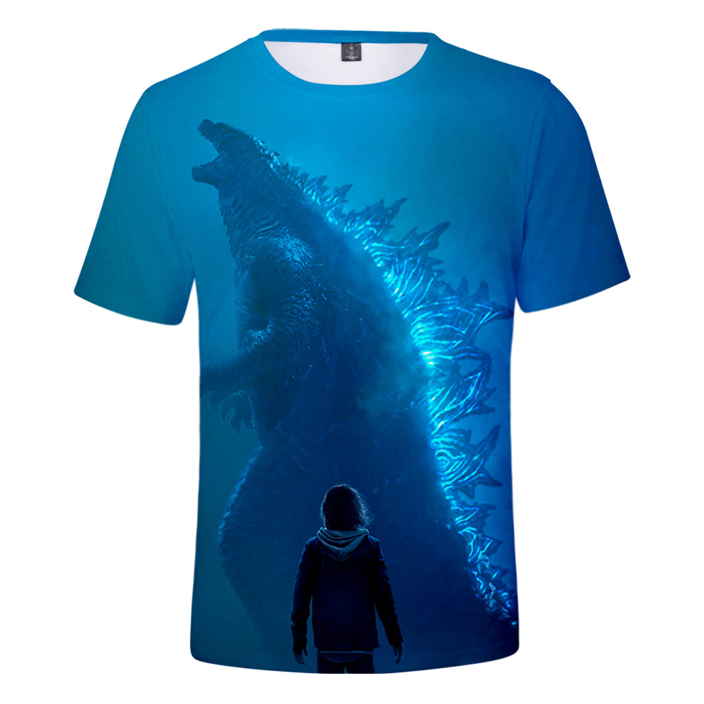 跨境新款 godzilla: king of the monsters哥斯拉2凶猛怪兽3d短袖