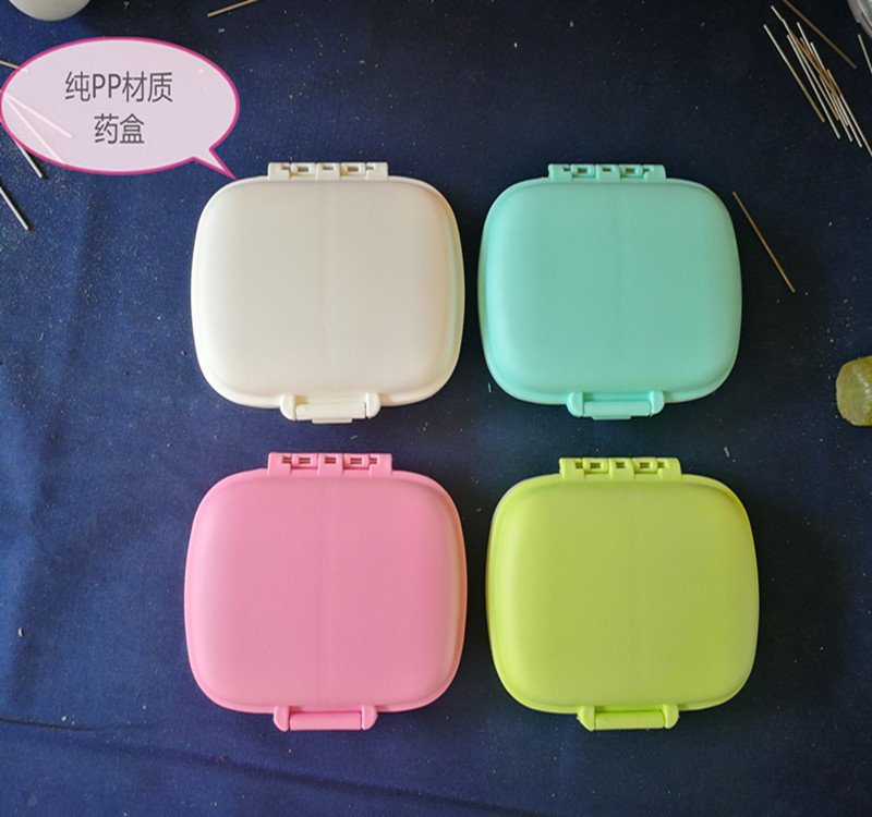 8-Grid Double-Layer Seal Ring Wheat Pill Box Portable Hay Medicine Storage Box Mini Portable Plastic Medicine Box