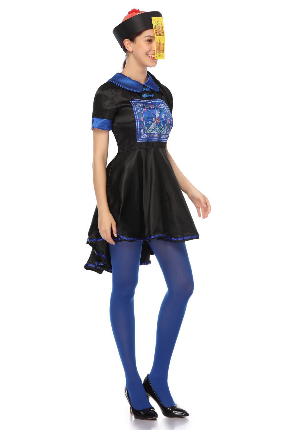 万圣节cosplay民间传说的鬼怪 成人清朝古装女僵尸先生扮演连衣裙