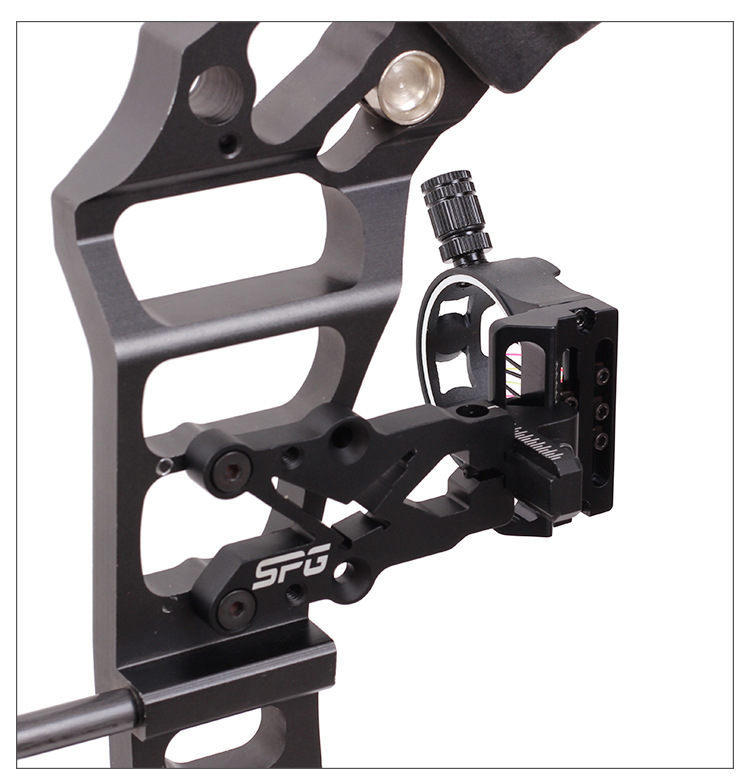 spg弓箭五针瞄准器 复合反曲弓通用瞄灯瞄准镜 竞技射箭器材配件