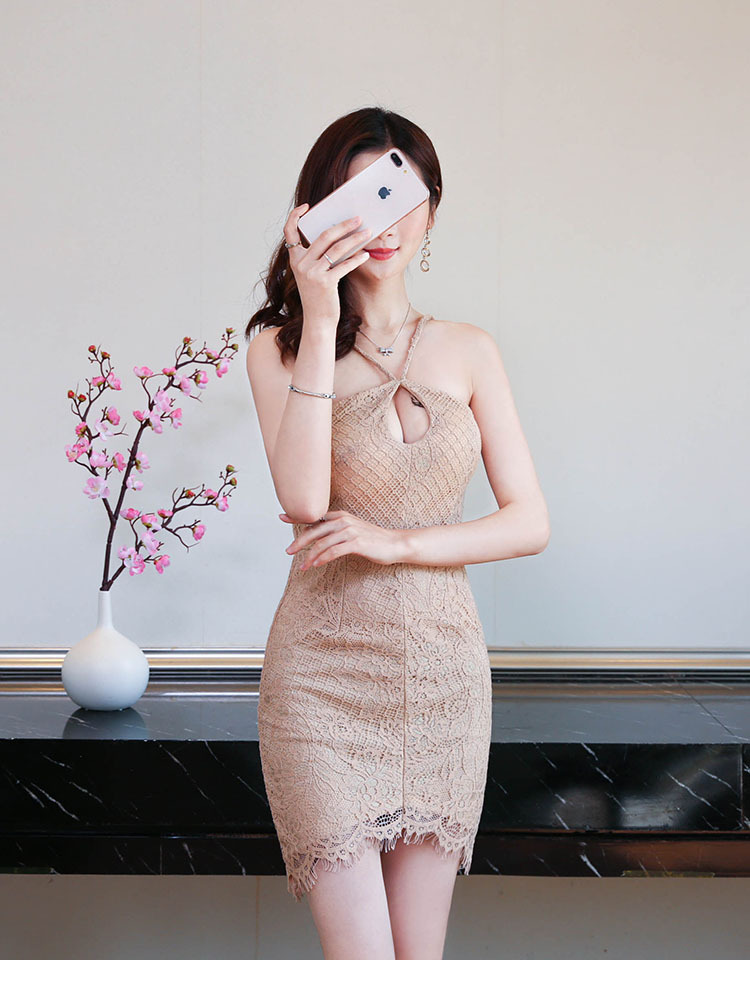 夜店女装性感深v修身吊带包臀连衣裙低胸露背气质短裙夜场工作服