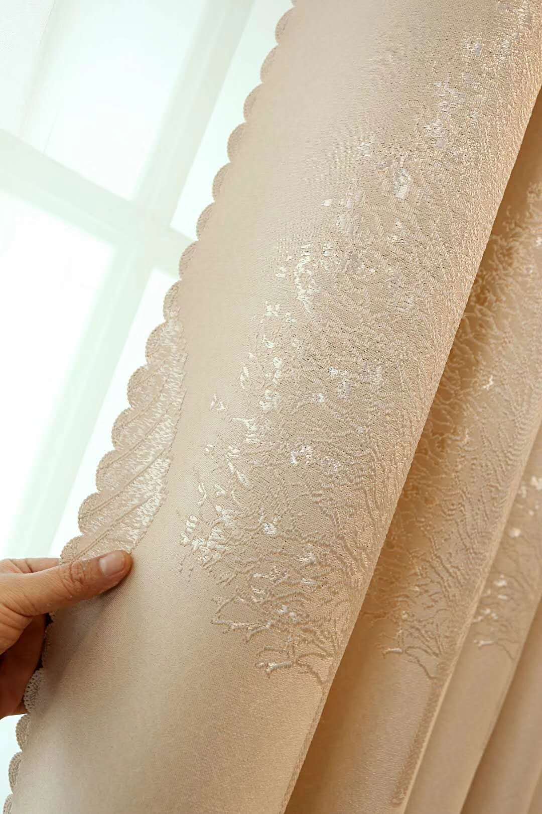 2019新品钻石绒提花窗帘布 叶子树 四排花 现代简约窗帘