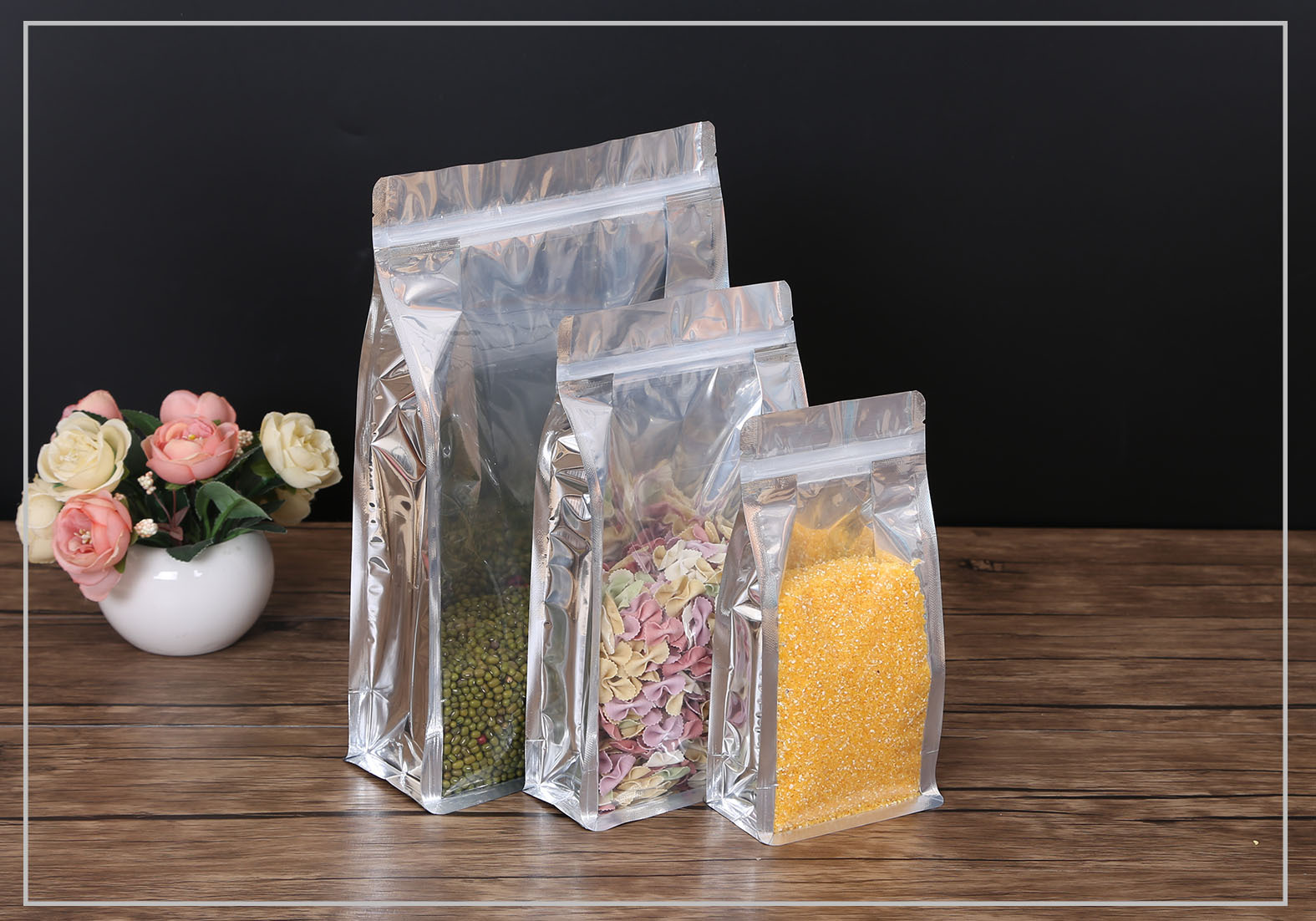 镀铝八边封自封自立袋食品袋 狗粮袋 鱼饵 八边封自立包邮 批发