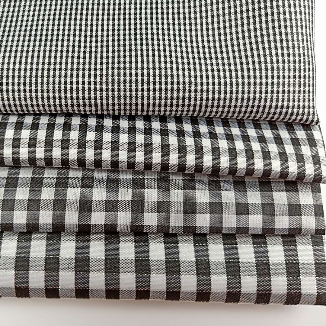 黑白色织格子布格子面料包边布捆条布滚条布口袋布挡风里布现货