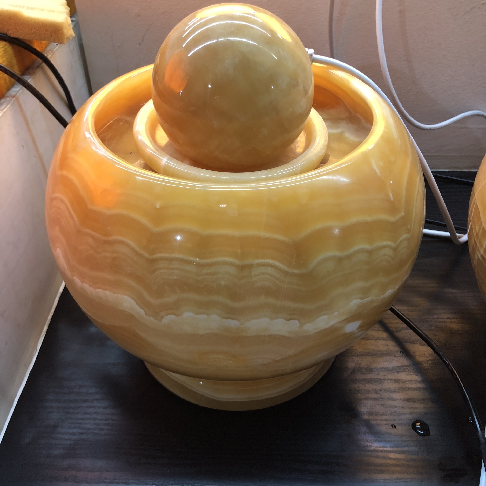 bzhao宝兆 风水球流水转运球摆件客厅室内天然玉石创意工艺品