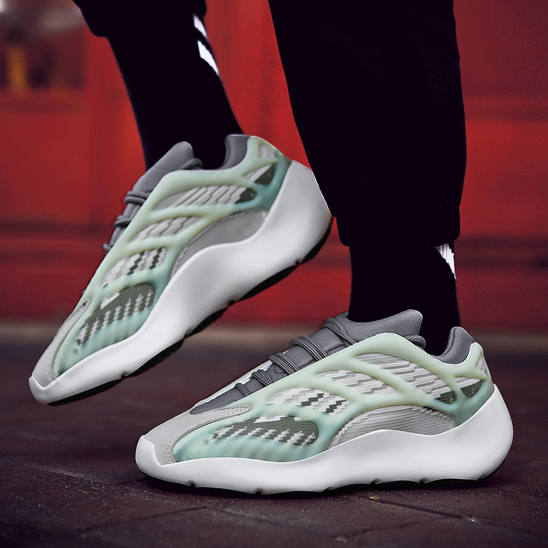 夏季新款椰子男鞋700v3夜光椰子鞋厚底大码女鞋情侣运动跑步鞋男