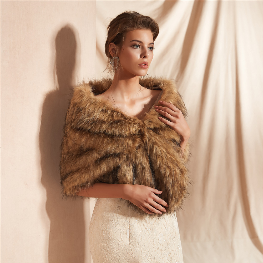 2019新款新娘冬季毛披肩欧美外贸高档皮草小坎肩wish速卖通亚马逊