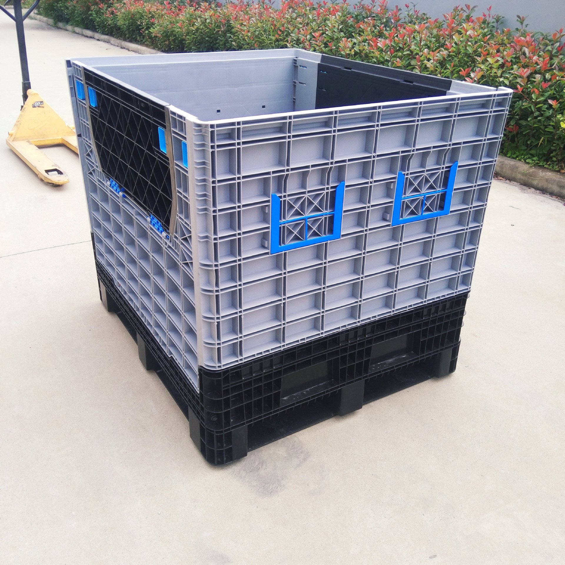 密封卡板箱1210卡板箱1200*1000*760托盘式塑料箱密封卡板箱配盖