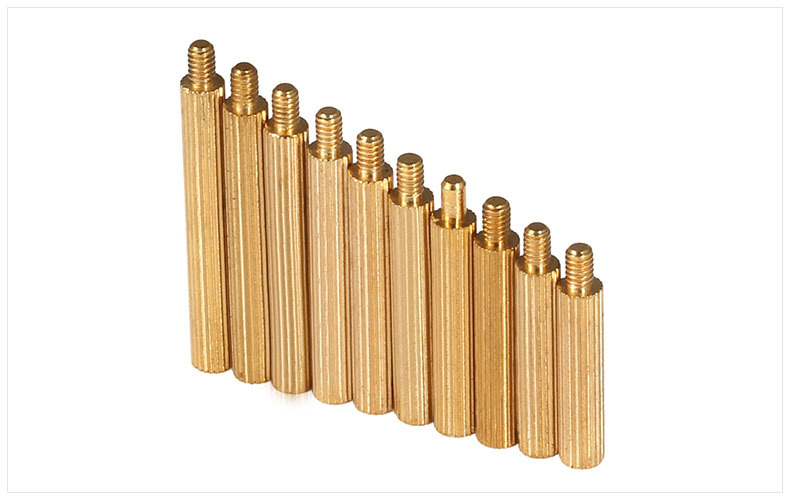 m2圆形单头隔离铜柱 3mm牙长单通安防监控摄像机圆型滚花螺柱